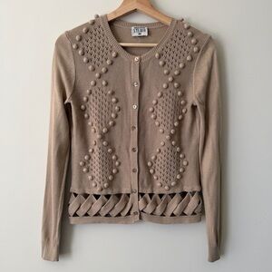Studio Women's Beige Textured Cardigan